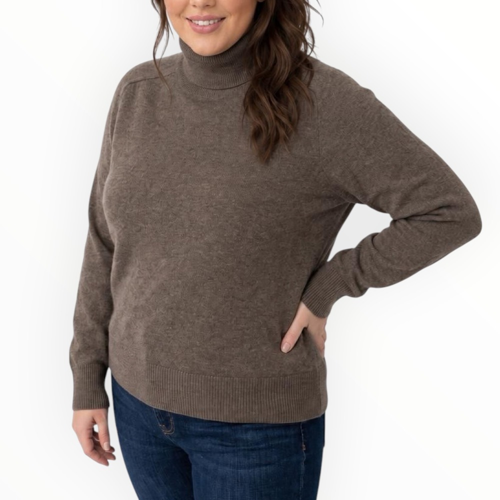 Quince Turtleneck Sweater Womens XL Brown Mongolian Cashmere SHWDC01